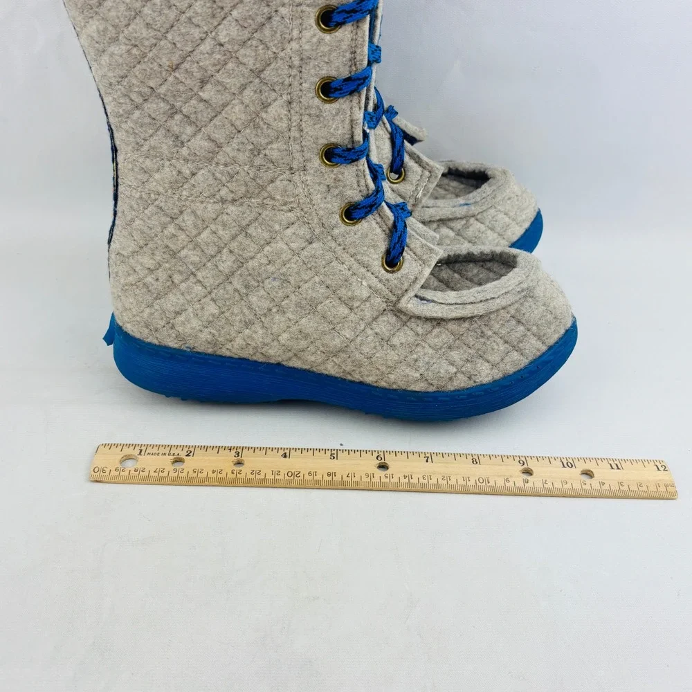 Nesna Polar Lobben Winter Boots‎ Womens 39 US 8 Grey Wool Felt Lace Up Norwegian